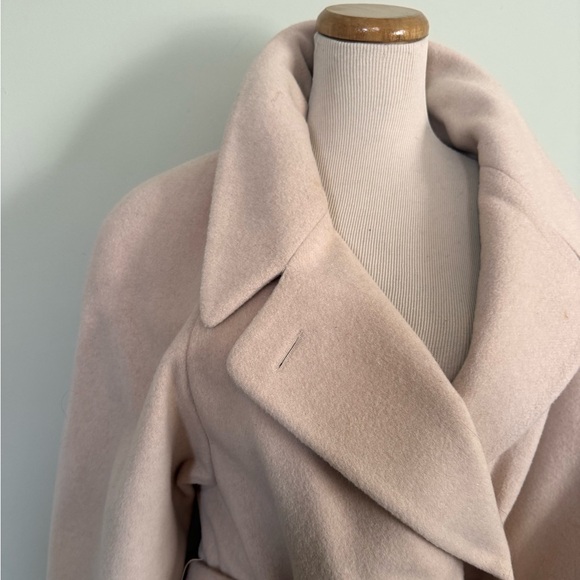 [Evan Picone] Vintage Cream Maxi Wool and Cashmere Blend Belted Coat Sz: 10P - Picture 14 of 16